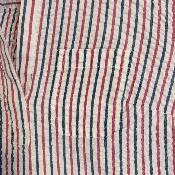 Karen Scott Red White Blue Striped Seersucker Dress Patriotic July 4 Size Small - Picture 5 of 16